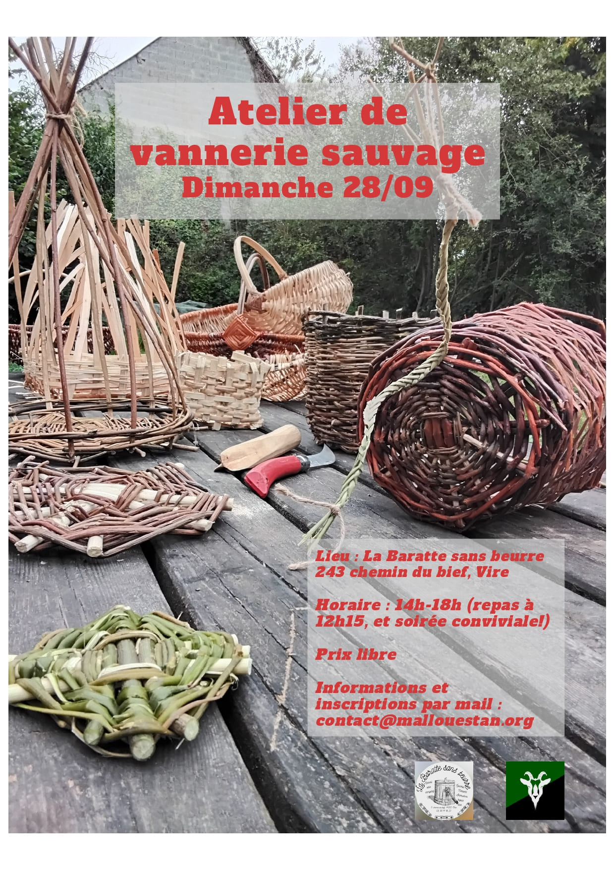 Atelier de vannerie sauvage